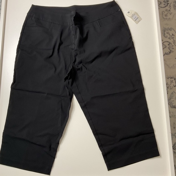 Terra & Sky Black Tummy Control Stretch Capri Pants 1X - Picture 1 of 7
